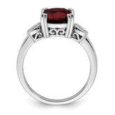 14k White Gold Garnet and Diamond Ring